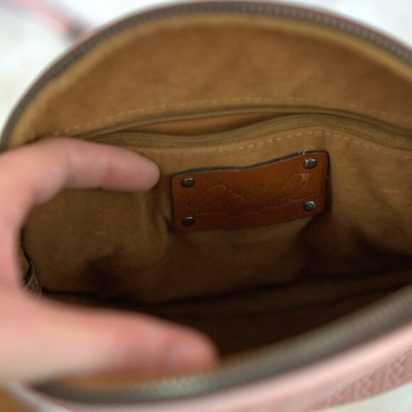 Patricia Nash pink leather shoulder crossbody bag - Picture 4 of 7